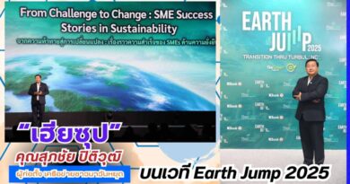 คุณสุภชัย ปิติวุฒิ ผู้ก่อตั้ง เครือข่ายชาวนาวันหยุด บนเวที Earth Jump 2025
