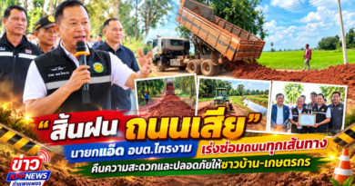 “สิ้นฝน ถนนเสีย” นายกแอ๊ด อบต.ไทรงาม เร่งซ่อมถนนทุกเส้นทาง คืนความสะดวกและปลอดภัยให้ชาวบ้าน-เกษตรกร