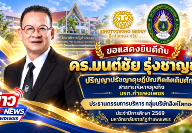 ขอแสดงยินดีกับ ดร.มนต์ชัย รุ่งชาญชัย ปริญญาเอกกิตติมศักดิ์  สาขาบริหารธุรกิจ มรภ.กำแพงเพชร